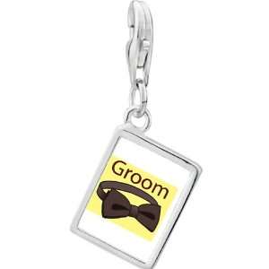  Pugster 925 Sterling Silver Groom Bow Tie Photo Rectangle 