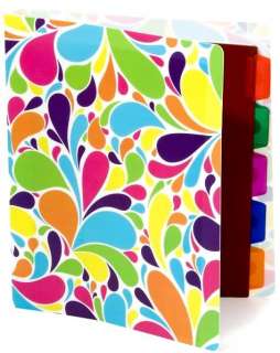 Swirly Pearl Multi Color 3 Ring Binder w/Dividers New  