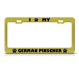 German Pinscher Dog Animal Metal License Plate Frame Tag Holder