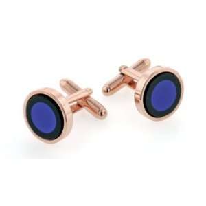   cufflinks with a lapis and onyx target accent. Made in the U.S.A