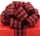 5YDS SATIN PLAID Wired Edge 1.5 Red Black Checkered RIBBON Christmas 