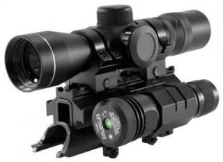 4x30mm Scope and Green Laser Sight Combo Kit with Tri Rail Mount 