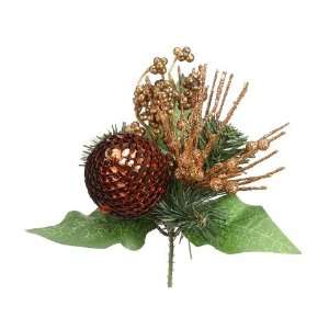  Faux 8 Sequin Ball/Pine Pick Brown (Pack of 24 