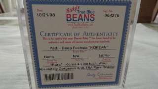 Authenticated Ty Beanie Baby Deep Fuchsia Patti KOREAN  