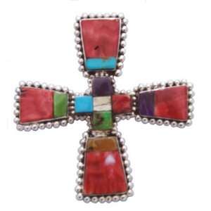  Multistone Inlay Cross Jewelry
