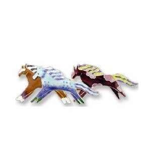 Wild Mustangs Sterling Silver and Enamel Pin
