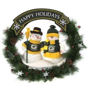  Green Bay Packers Happy Holidays Wreath
