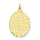goldia 14k Gold Patterned .018 Gauge Engraveable Oval Disc Charm