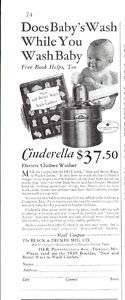 1931 Black & Decker Cinderella clothes washer AD.  