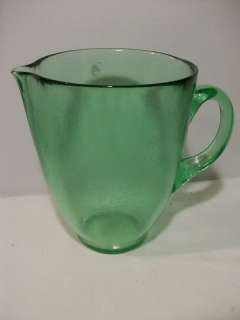 Green Depression Glass Water/ Tea Pitcher  