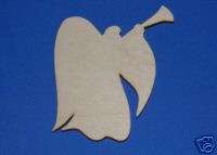 ANGEL WITH TRUMPET Unfinished Wood Shapes 2AT474C  