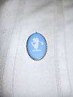 Wedgwood Blue Cameo In Van Dell Sterling Silver Pin Brooch Fine 
