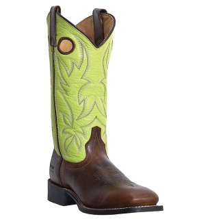 Laredo Womens Western Cowboy Boots Tan Foot Green Top Stockman 5616 