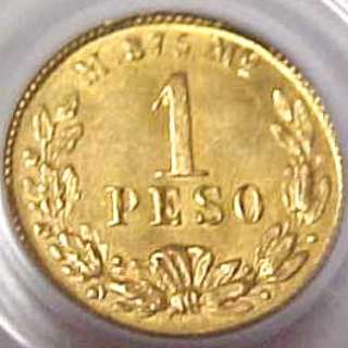 1901 Mo M MEXICO 1 PESO GOLD MEXICAN COIN PCGS MS63  
