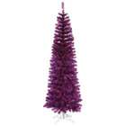  10 Pre Lit Wild Purple Artificial Pencil Tinsel Christmas Tree 