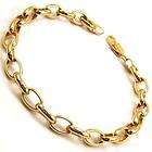 BIG OVAL RING CHAIN 18K GOLD GEP SOLID FILL 8.5BRACELET