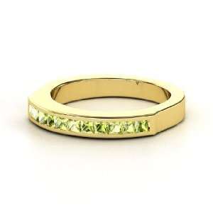  Princess Band, 14K Yellow Gold Ring with Peridot Jewelry