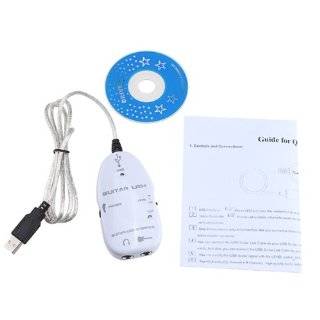 White Guitar to USB Interface Link Cable Audio Adapter for PC 