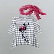 Disney Girls Minnie Mouse Shirt and Scarf Combo 