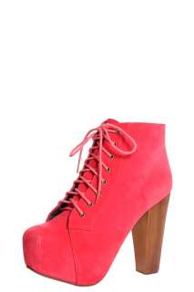  Sale  Footwear  Perry Coral Suedette Lace Up Platform 