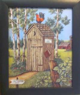 Framed Country Outhouse Outdoor Privy Bathroom Poster  