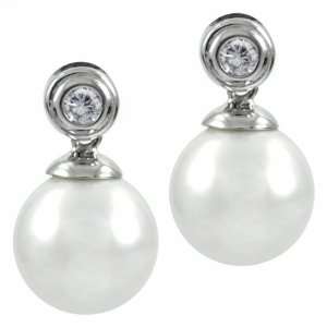  Francines CZ Cubic Zirconia & Pearl Bridal Earrings 