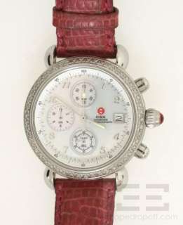   CSX Diamond Chronograph Watch & 4pc Leather & Lizard Strap Set  