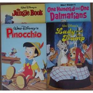   Size 1990`s Lady & The Tramp, Pinocchio, 101 Dalmations, & Jungle Book
