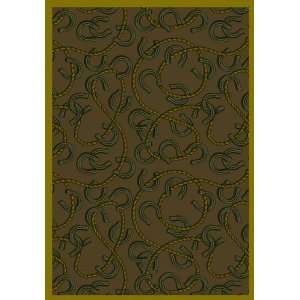  Joy Carpets Rodeo Dark Dust Horseshoe Rectangle 3.90 x 5 
