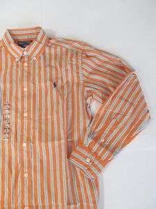 Nw Ralph Lauren Boys Orange G Polo Dress Shirt S M L XL  