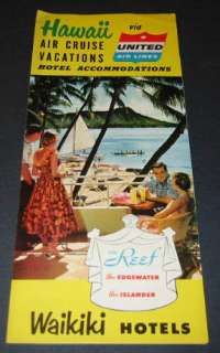 Old 1955 HAWAII Travel Brochure   UNITED AIRLINES  