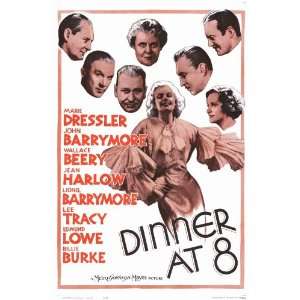  Dinner At Eight 1962 Duo Tone Reissue Folded Movie Poster 