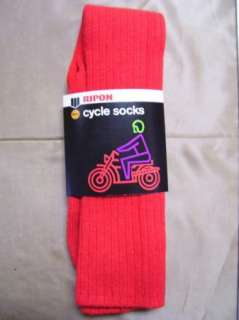 Vintage Bright Red Ripon Cycle Socks 1970s Deadstock  