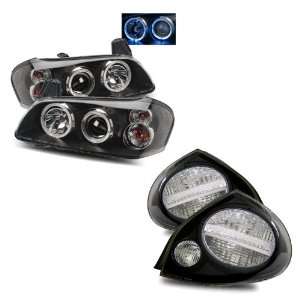 00 01 Nissan Maxima Black LED Halo Projector Headlights + Tail Lights 