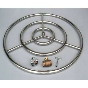 Fire Pit Ring, High Capacity Triple Ring, 30 Diameter Stainless Steel 