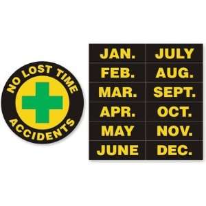  No Lost Time Accidents (Month) Vinyl Labels Sticker, 11 x 