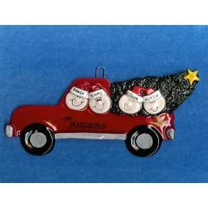  Red Truck Family Personalized Ornament