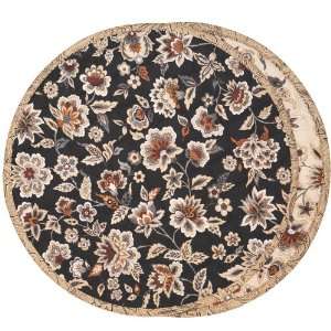  Black & Tan Floral Charger Center Round Placemat