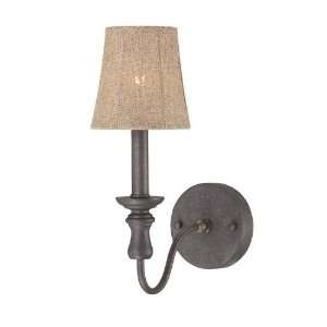   Seville Iron Wall Sconce with Burlap Shade 27531 SI