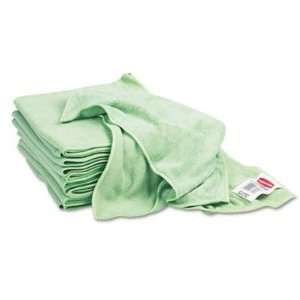  Reusable Cleaning Cloths, Microfiber, 16 x 16, Green, 12 