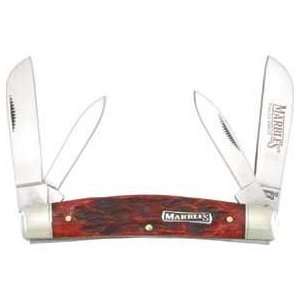 Marble Knives 132 Large Congress Pocket Knife with Red Jigged Bone 