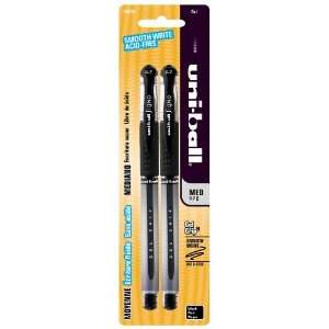  uni ball Gel Grip Stick Medium Point Gel Pens, 2 Black Ink 