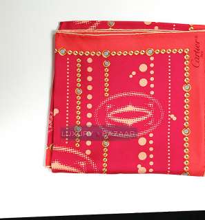 Cartier Diamond Chains and Cartier Logo Scarf in Pink  