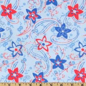   Broadcloth Star Flower Blue Fabric By The Yard Arts, Crafts & Sewing