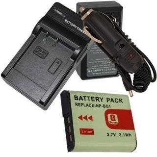 NEW Battery + Charger for Sony Cyber shot DSC W90 W80 NP BG1 + car 