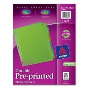  Avery Preprinted Monthly Plastic Divider
