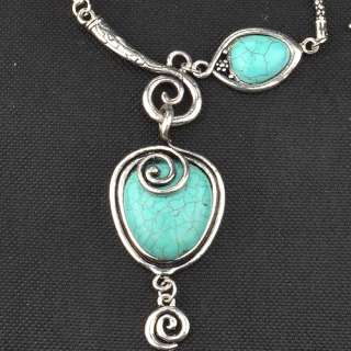   Silver Genuine Turquoise  Pendant Necklace Aw2440  