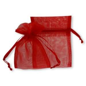  Red Organza Favor Bags   Set of 10 Wedding Favor Bags 