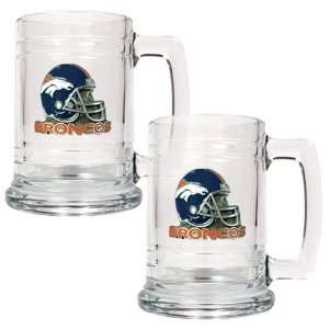  Denver Broncos Set of 2 Beer Mugs