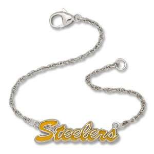 Pittsburgh Steelers Steelers Sterling Silver Enamel Script Bracelet